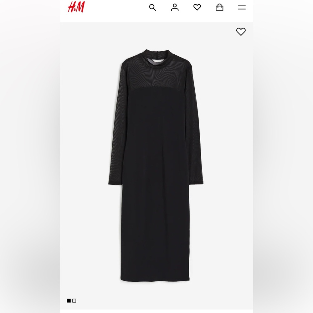 BNWT H&M Black Long Sleeve mesh Dress